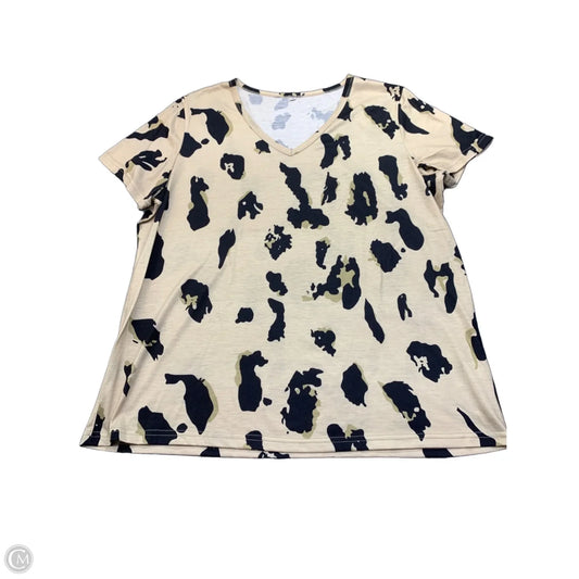 Top Short Sleeve By Shein In Animal Print, Size: 2x