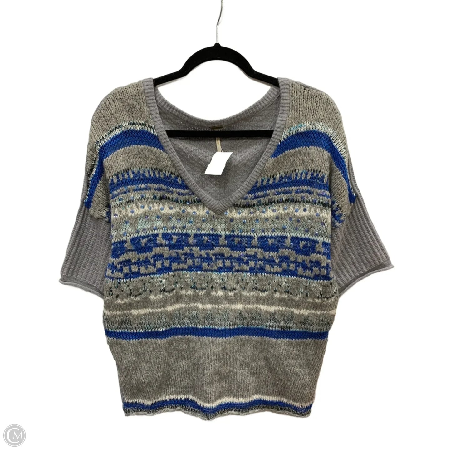 Sweater Short Sleeve By Free People In Grey, Size: S