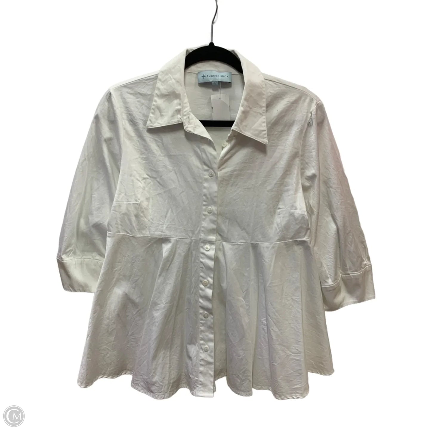 Top Long Sleeve By Tuckernuck In White, Size: L