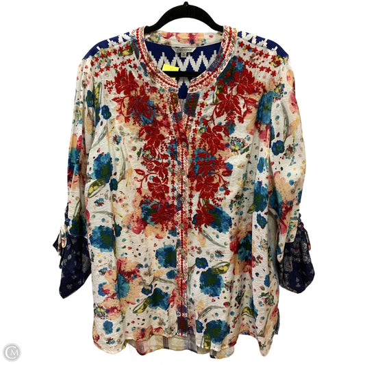Top Long Sleeve By John Mark In Multi-colored, Size: Xl