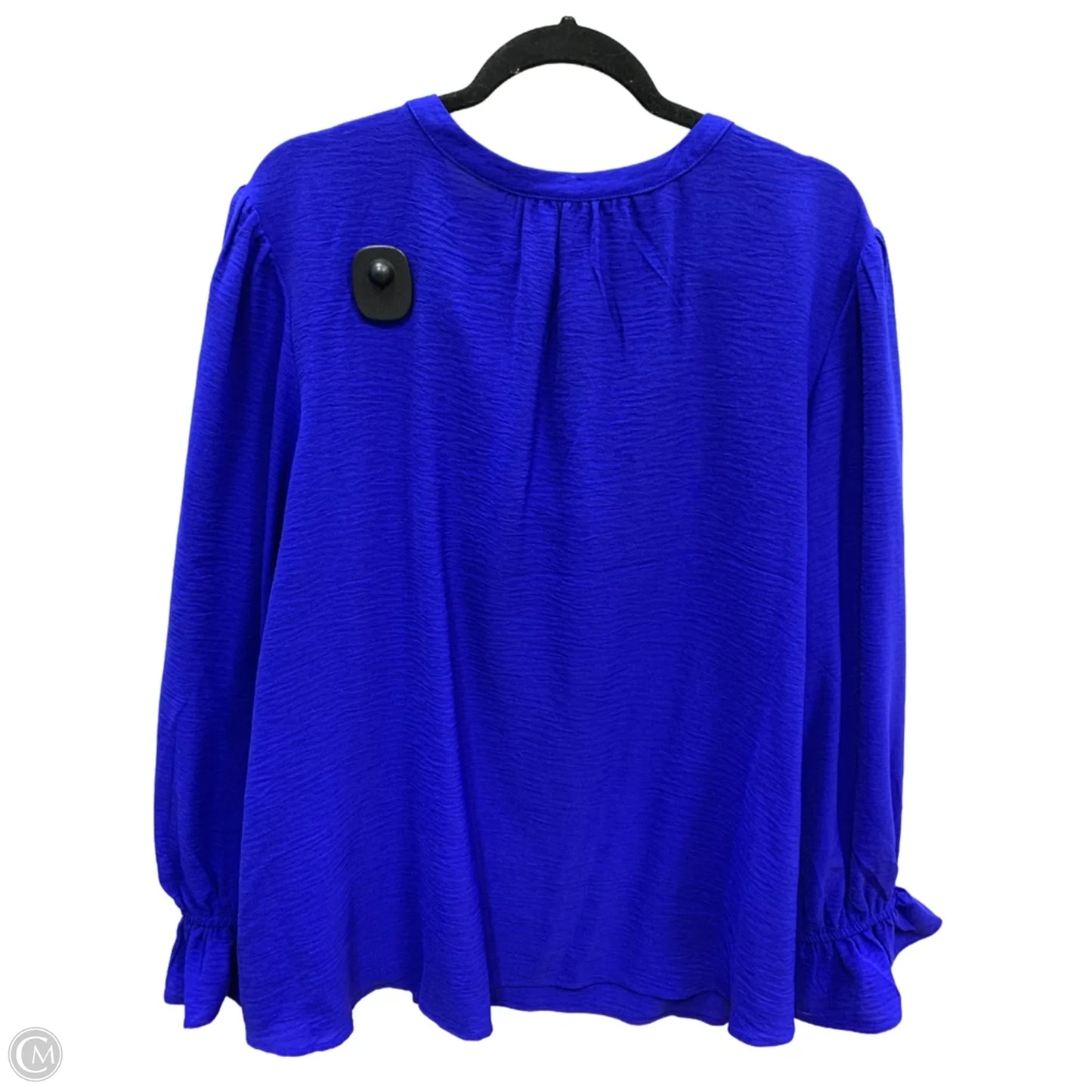 Blouse Long Sleeve By Cato In Blue, Size: 2x