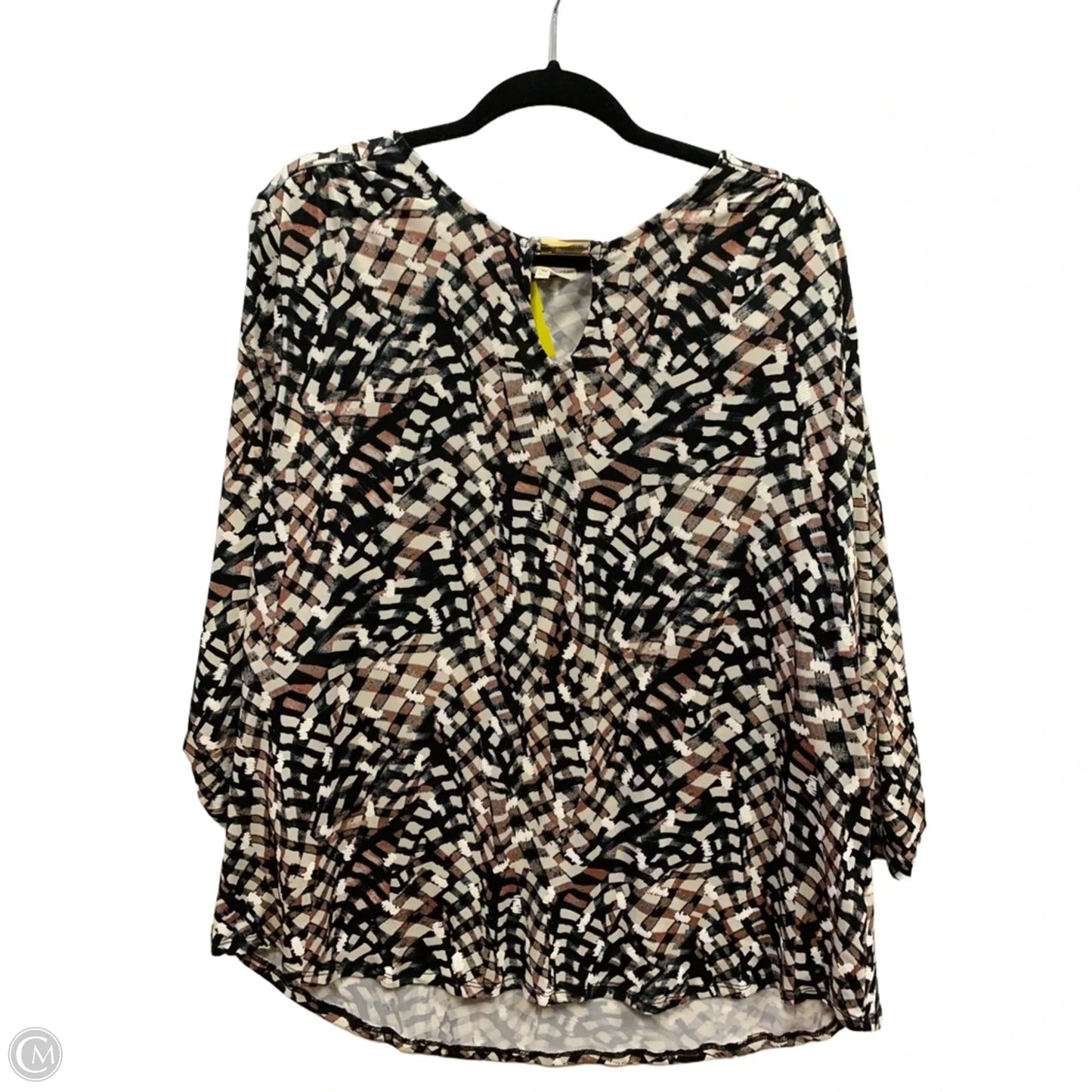 Top Long Sleeve By Jolie In Black & Cream, Size: 3x