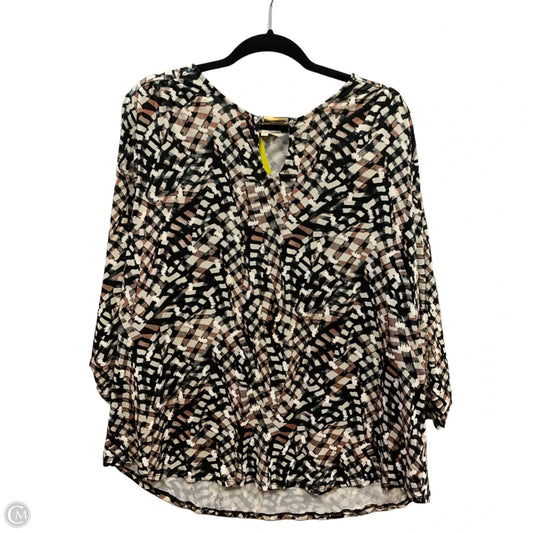 Top Long Sleeve By Jolie In Black & Cream, Size: 3x