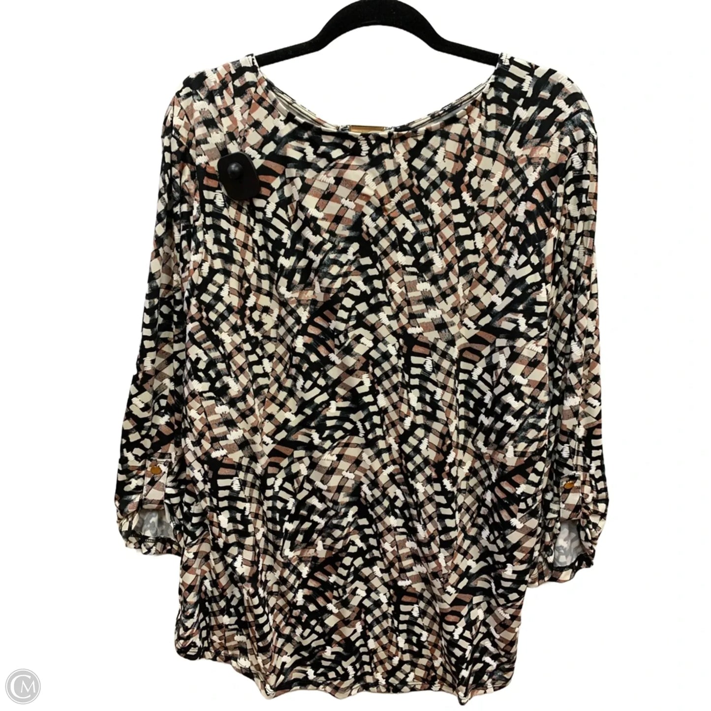 Top Long Sleeve By Jolie In Black & Cream, Size: 3x