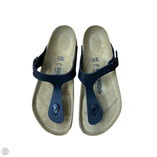 Sandals Flip Flops By Birkenstock In Black, Size: 9