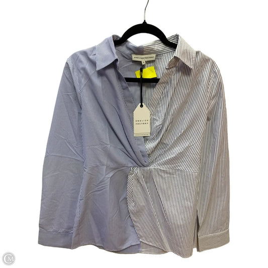 Top Long Sleeve By English Factory In Blue & White, Size: M