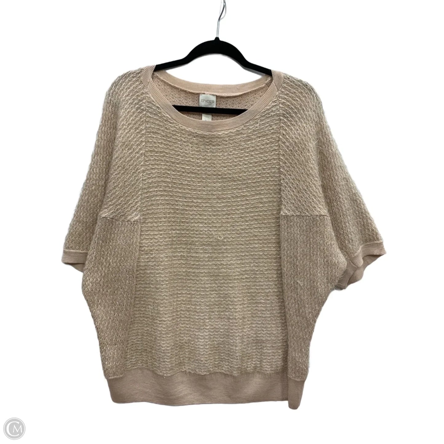 Sweater Short Sleeve By Chicos In Pink, Size: 12