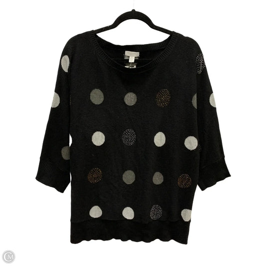 Sweater By Charter Club In Black & Silver, Size: 1x