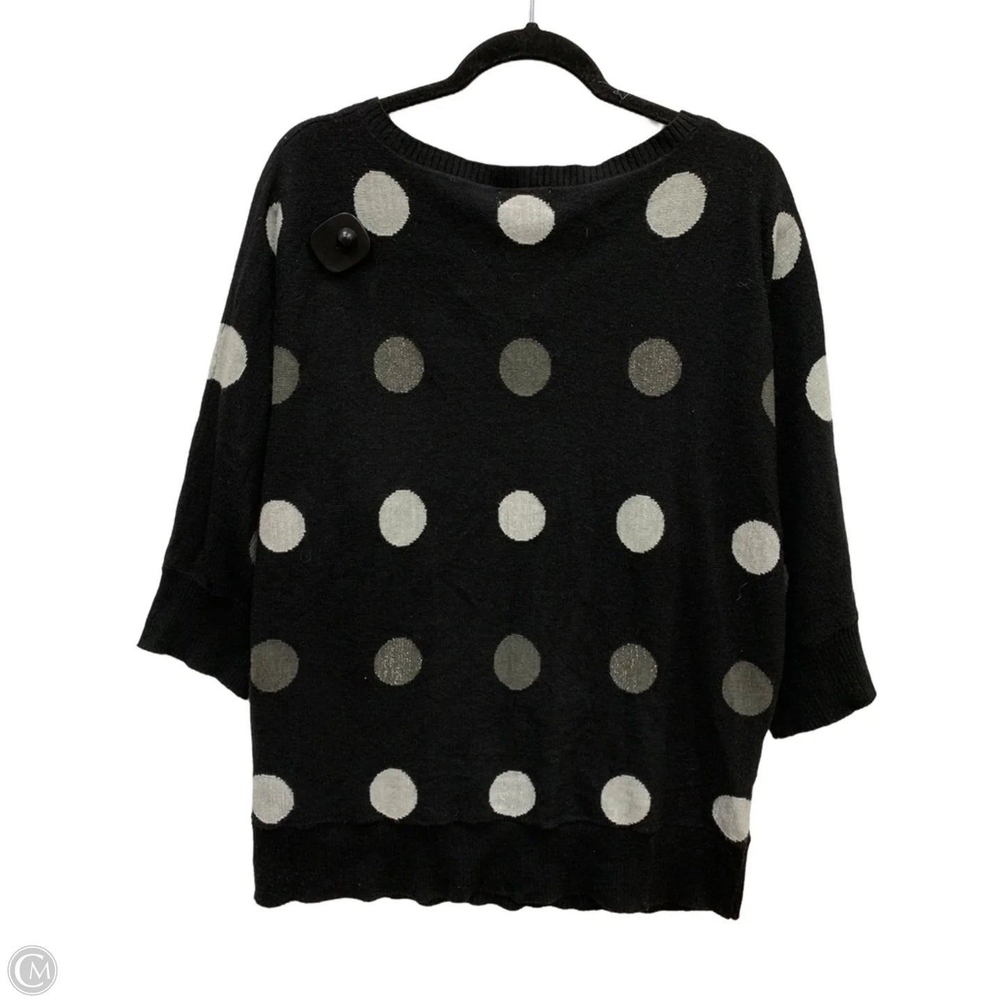 Sweater By Charter Club In Black & Silver, Size: 1x