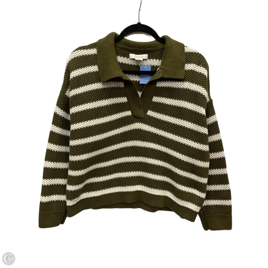 Sweater By Natural Reflections In Green & White, Size: M