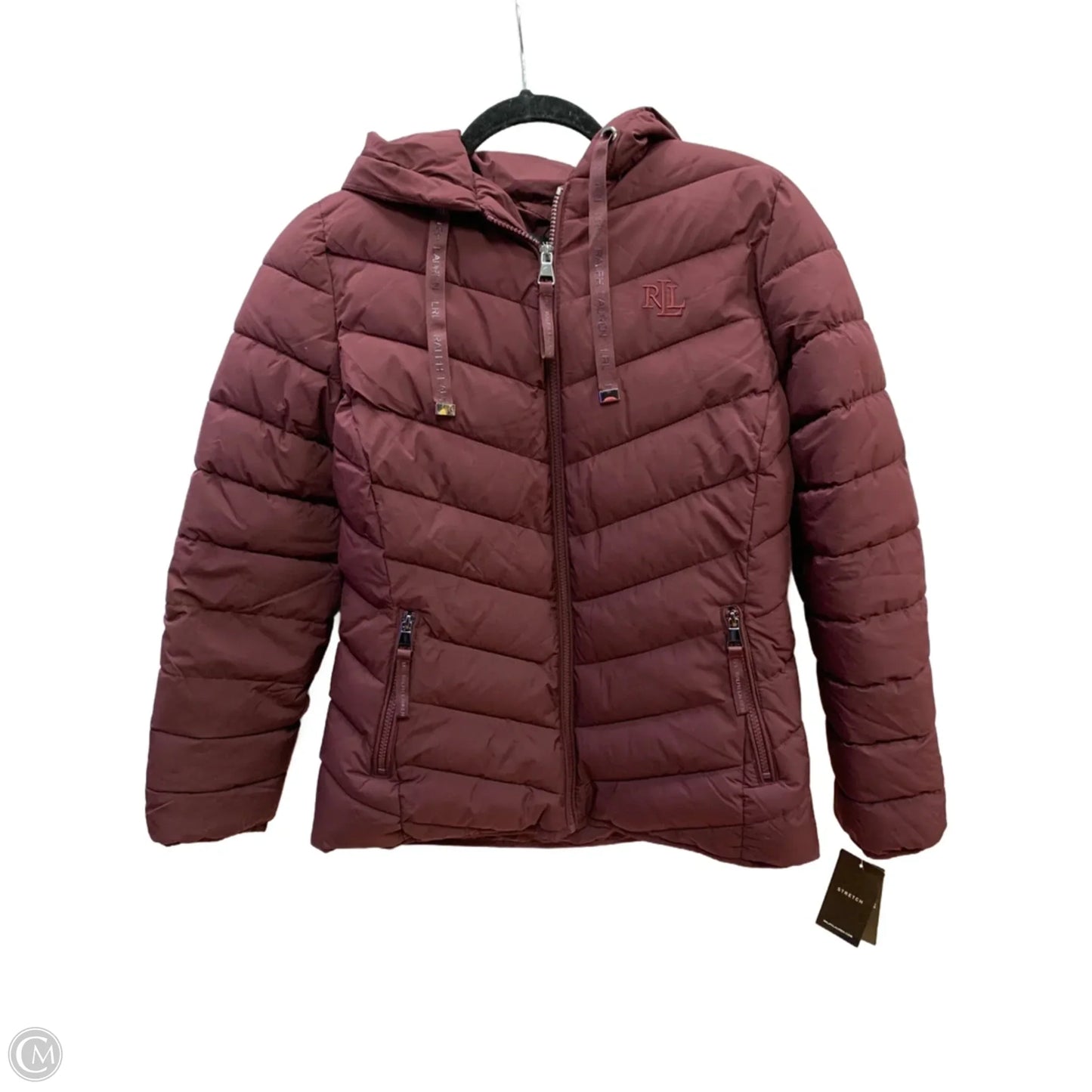 Coat Puffer & Quilted By Lauren By Ralph Lauren In Maroon, Size: S