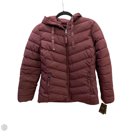 Coat Puffer & Quilted By Lauren By Ralph Lauren In Maroon, Size: S