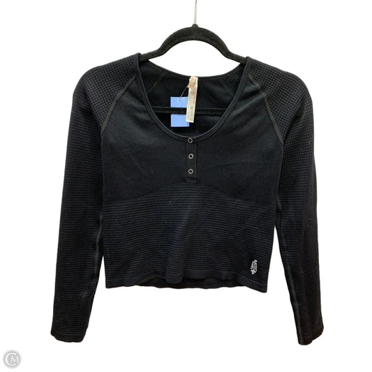 Athletic Top Long Sleeve Crewneck By Free People In Black, Size: M