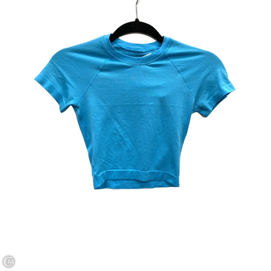 Athletic Top Short Sleeve By Lululemon In Blue, Size: Xs
