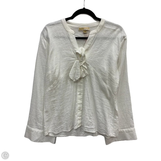 Top Long Sleeve By Michael By Michael Kors In White, Size: M