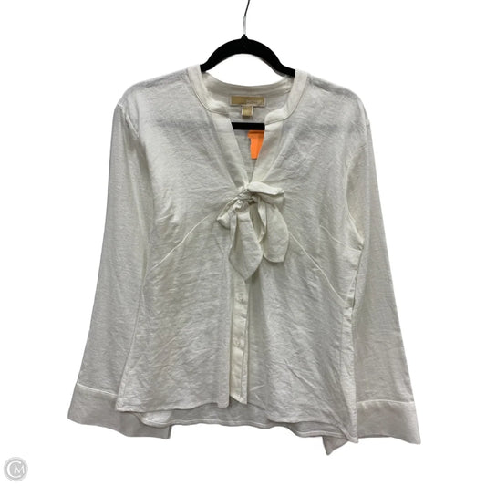 Top Long Sleeve By Michael By Michael Kors In White, Size: M