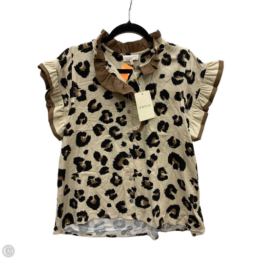 Top Short Sleeve By Entro In Leopard Print, Size: M