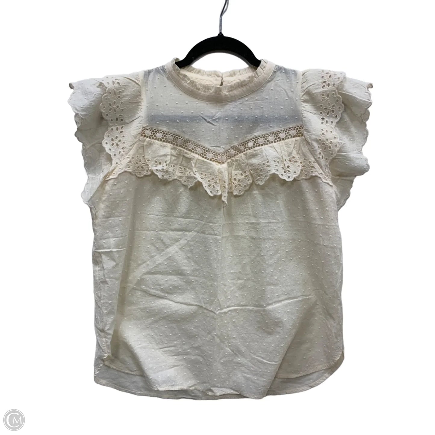 Top Short Sleeve By Loft In Cream, Size: S