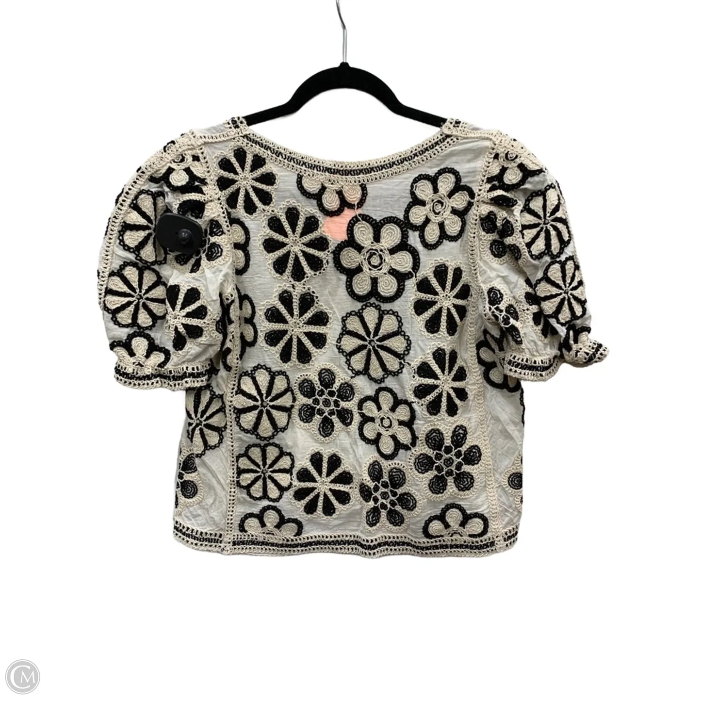 Top Short Sleeve By Solitaire In Cream & Tan, Size: S