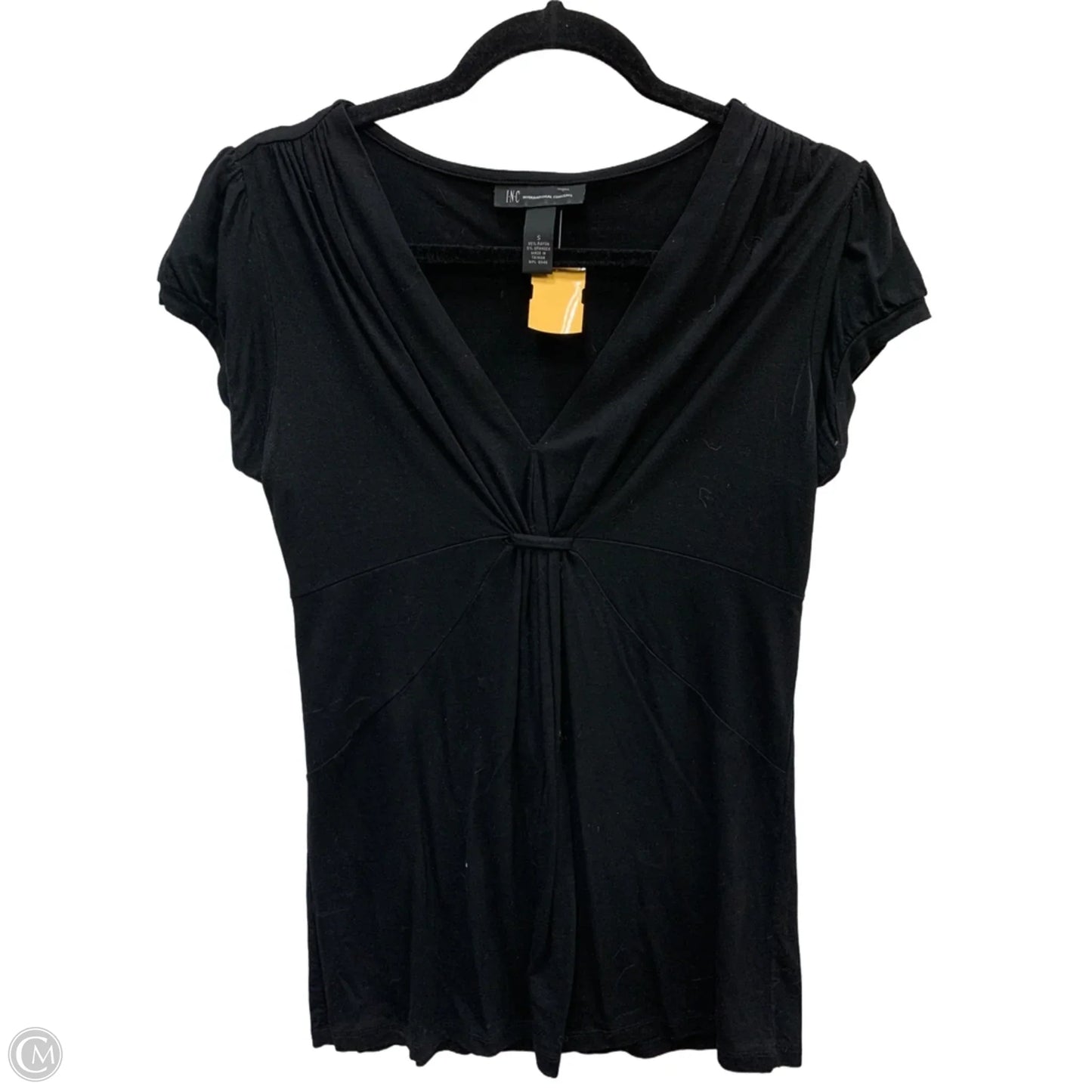 Top Short Sleeve By Inc In Black, Size: S