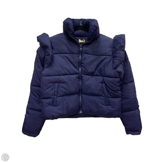Coat Puffer & Quilted By Simply Southern In Navy, Size: Xs