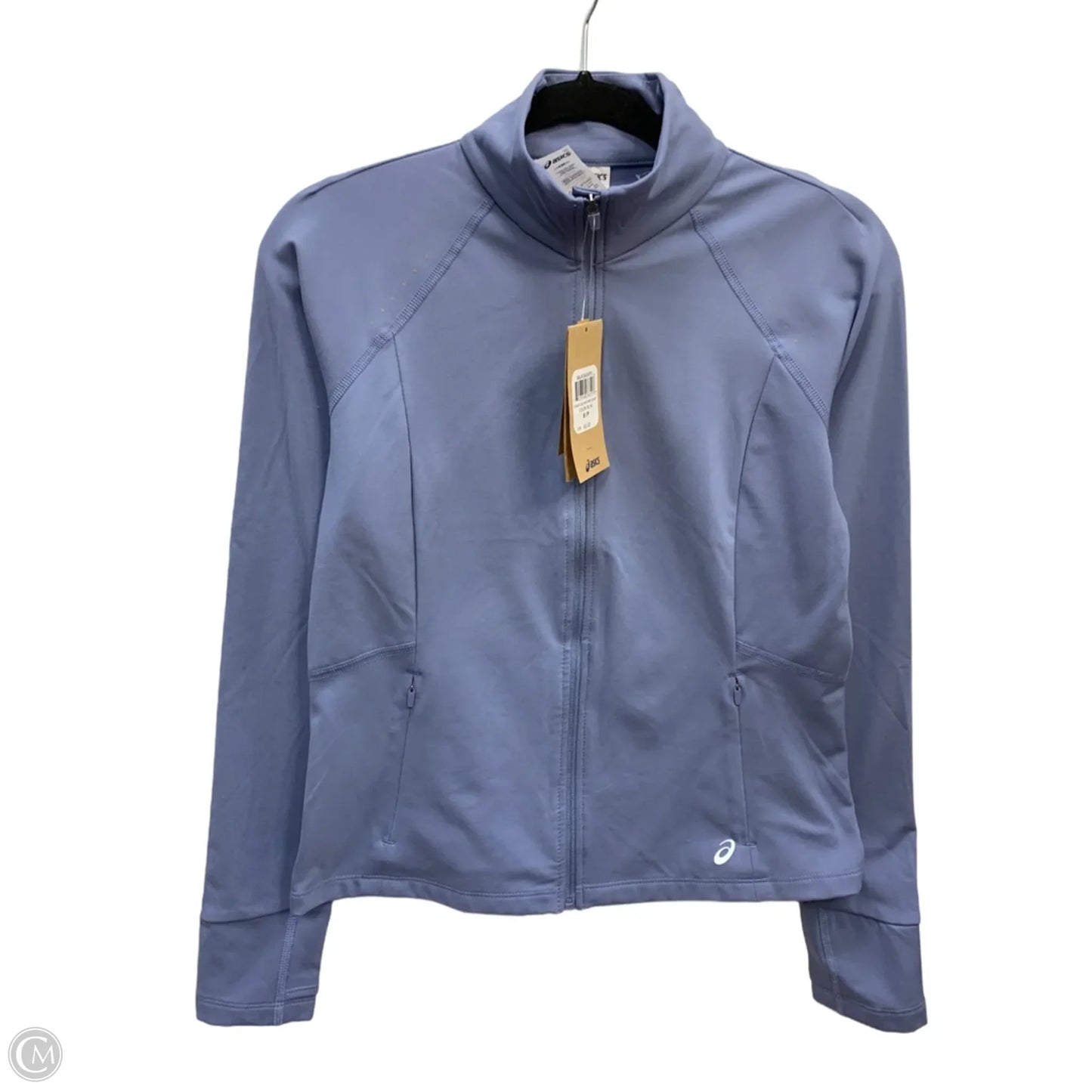 Athletic Jacket By Asics In Blue, Size: Xs