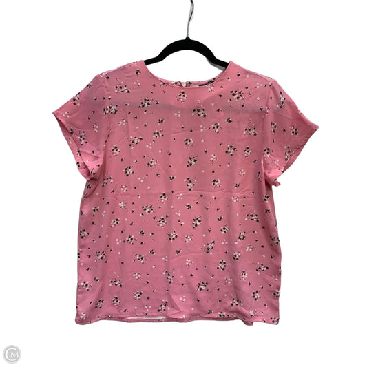 Blouse Short Sleeve By Ann Taylor In Pink, Size: S