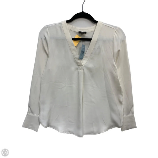 Blouse Long Sleeve By Ann Taylor In White, Size: Xxsp
