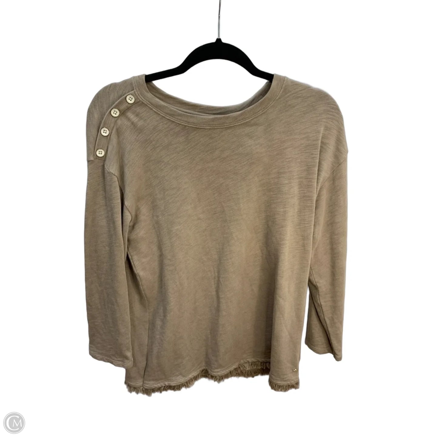 Top Long Sleeve Basic By Spartina In Tan, Size: L