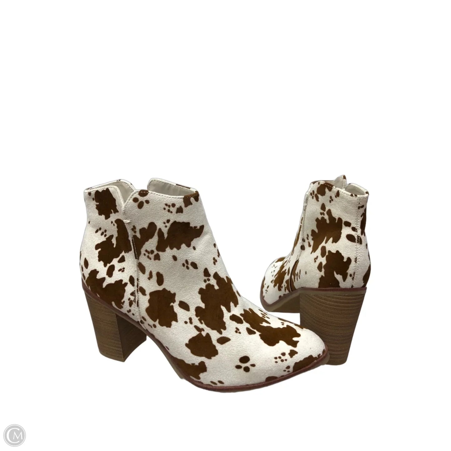 Boots Ankle Heels By Altard State In Animal Print, Size: 8.5