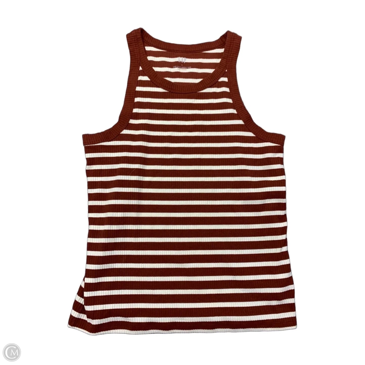 Tank Top By Gap In Brown & Cream, Size: L