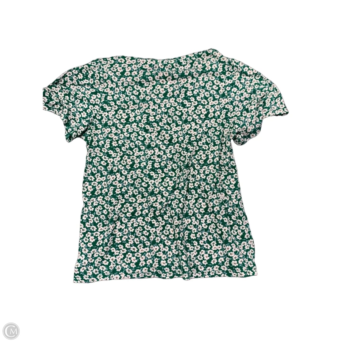 Top Short Sleeve By Lucky Brand In Green & White, Size: M
