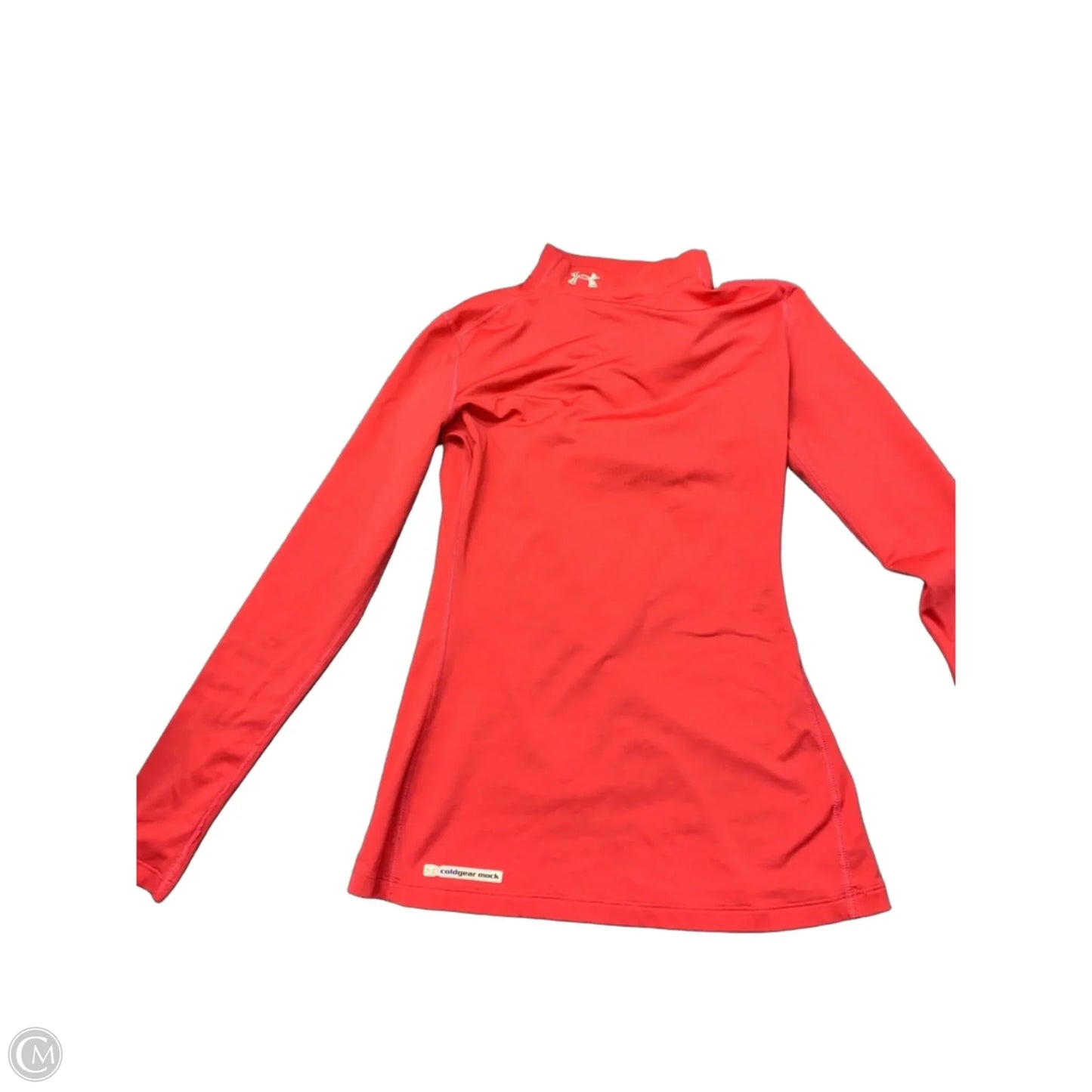 Athletic Top Long Sleeve Collar By Under Armour In Pink, Size: S