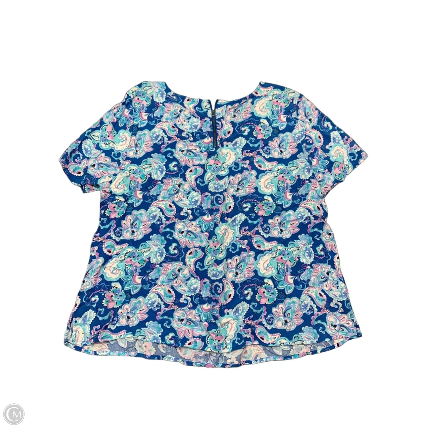 Top Short Sleeve By Talbots In Blue, Size: 1x