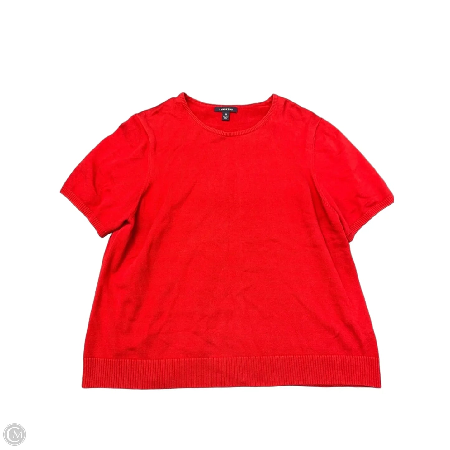Sweater Short Sleeve By Lands End In Red, Size: 1x