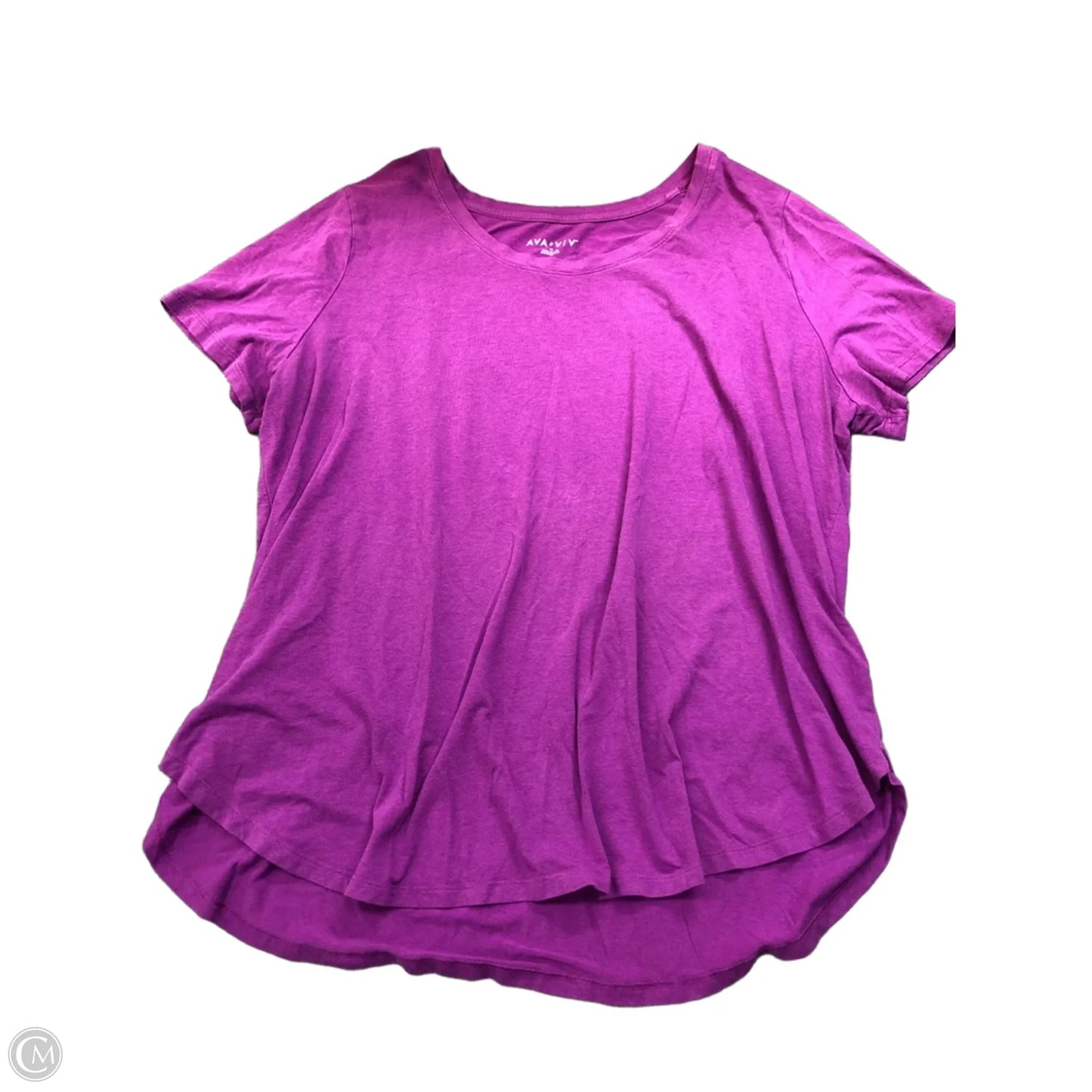 Top Short Sleeve Basic By Ava & Viv In Purple, Size: 2x
