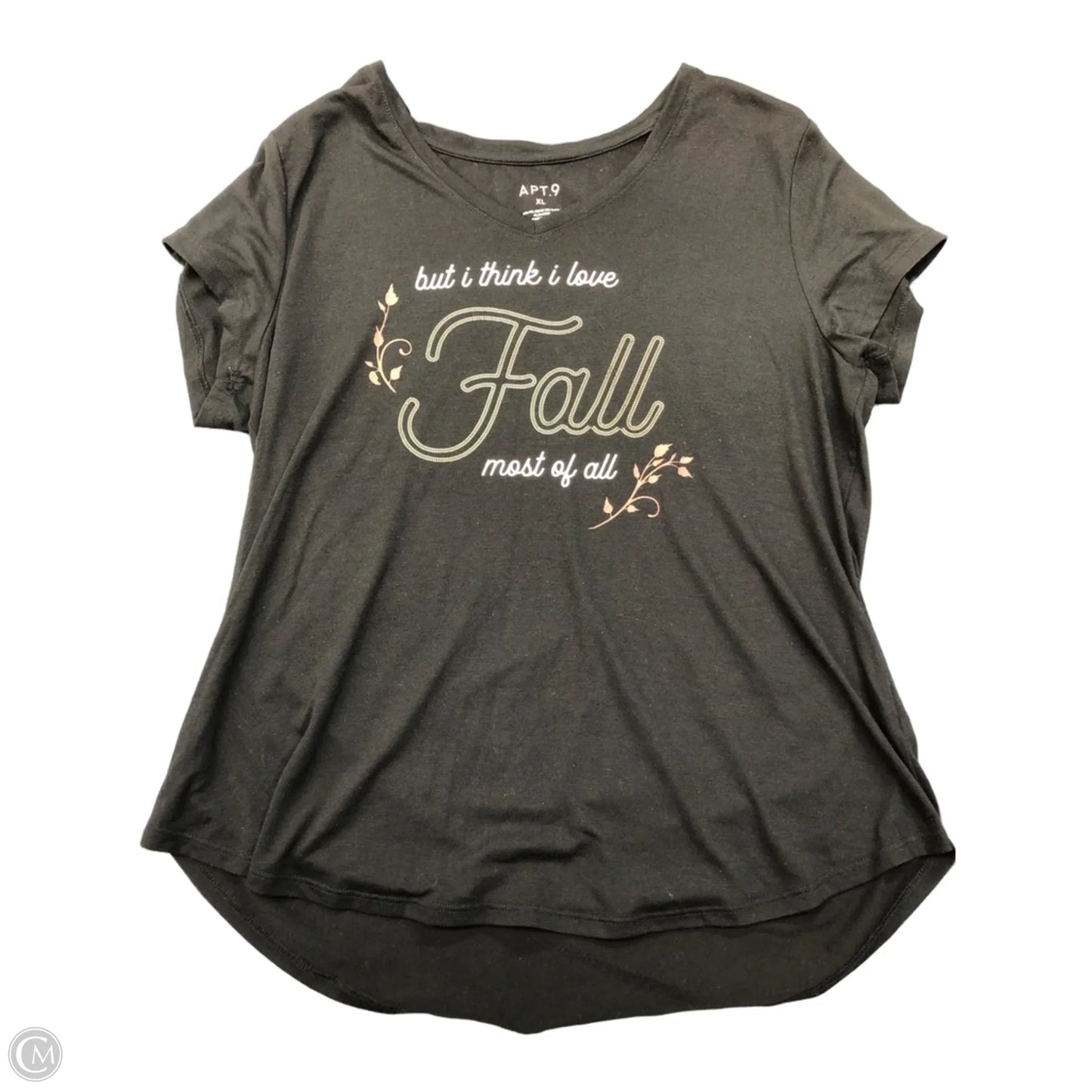 Top Short Sleeve By Apt 9 In Black, Size: Xl