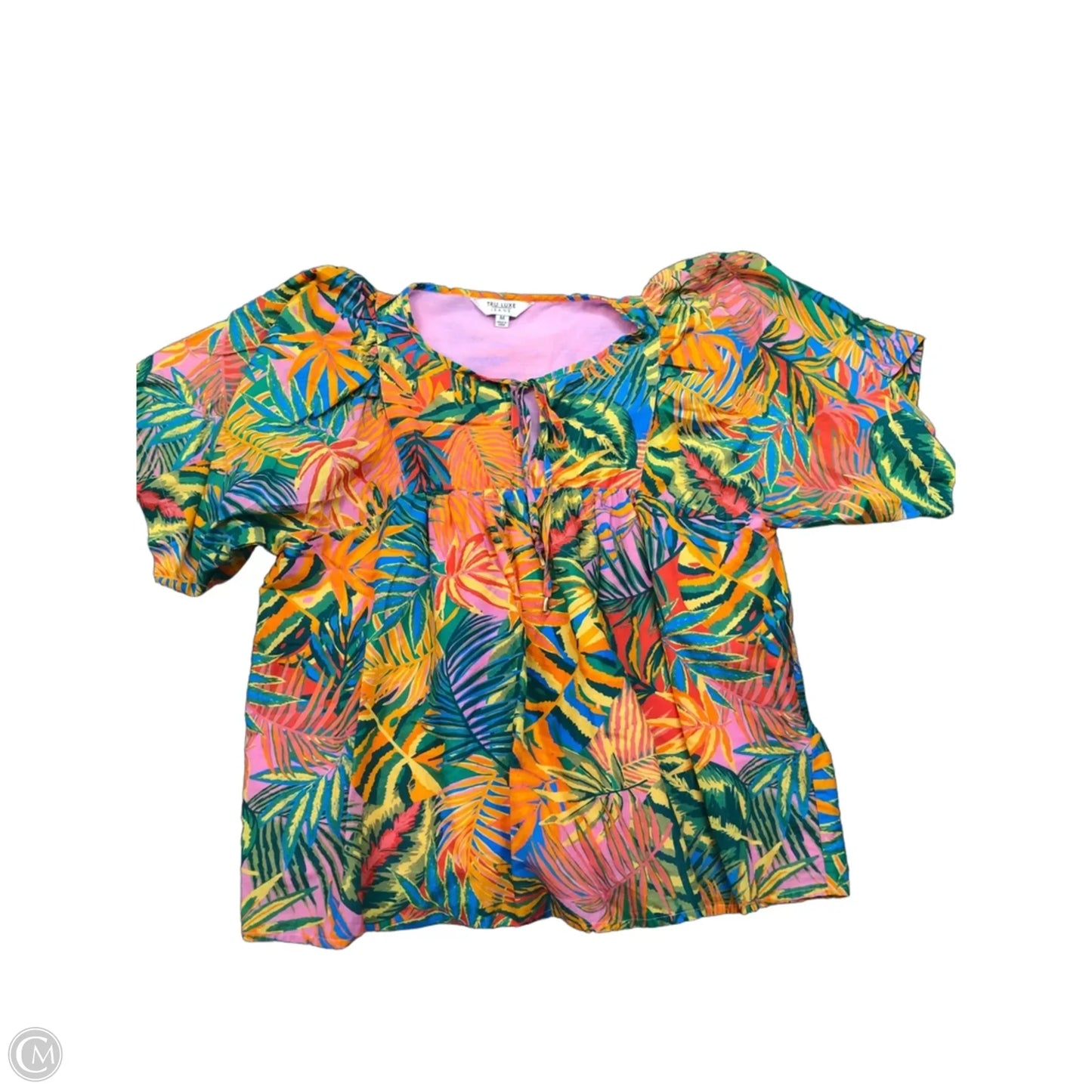 Blouse Short Sleeve By Clothes Mentor In Floral Print, Size: M