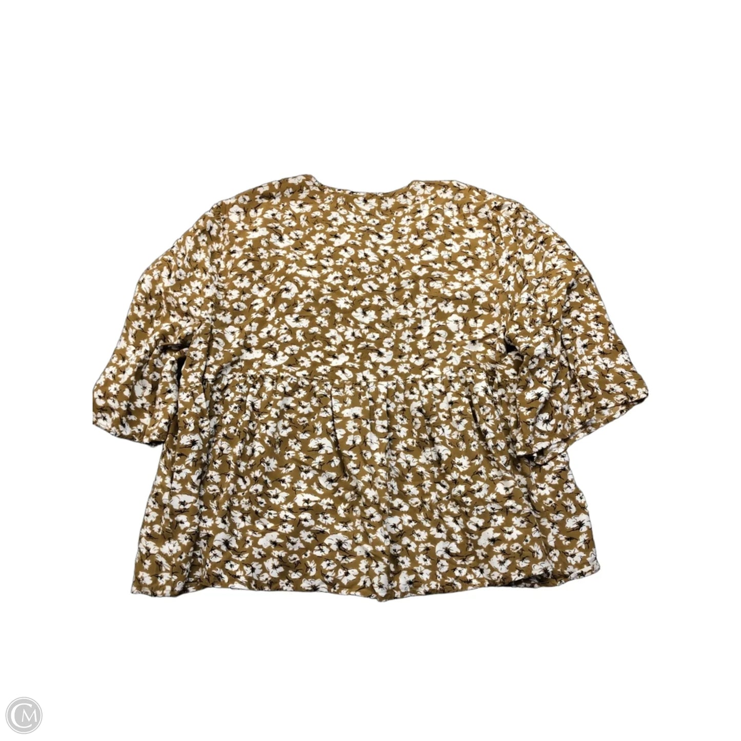 Blouse Short Sleeve By Charlie Paige In Tan, Size: L