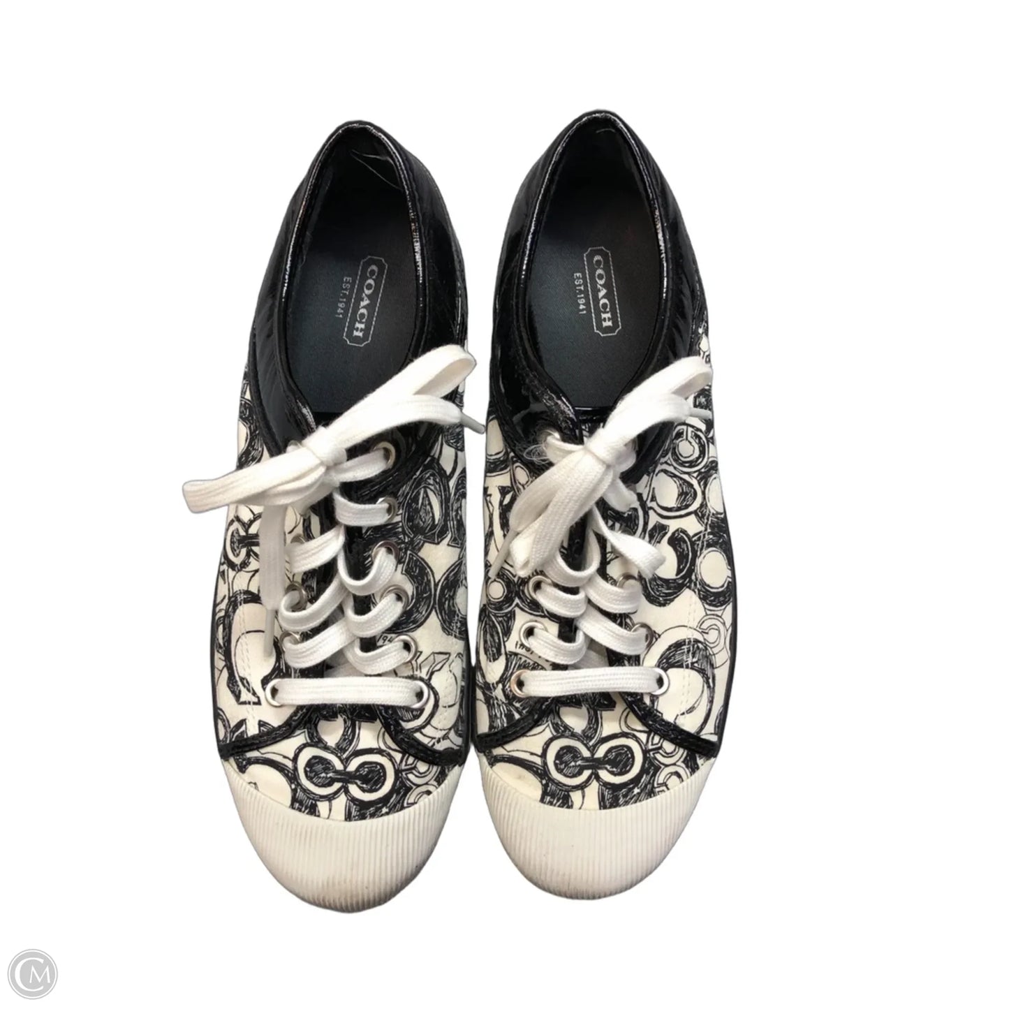 Shoes Designer By Coach In Black & White, Size: 10