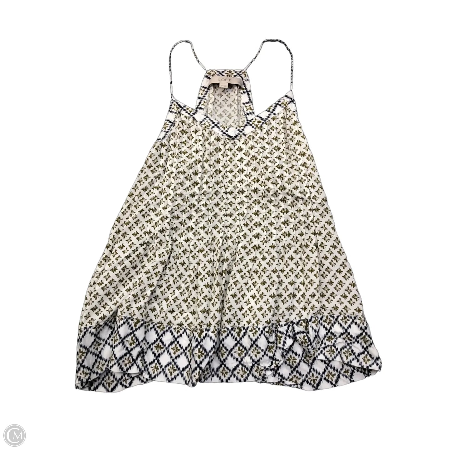 Tank Top By Loft In Green & White, Size: S