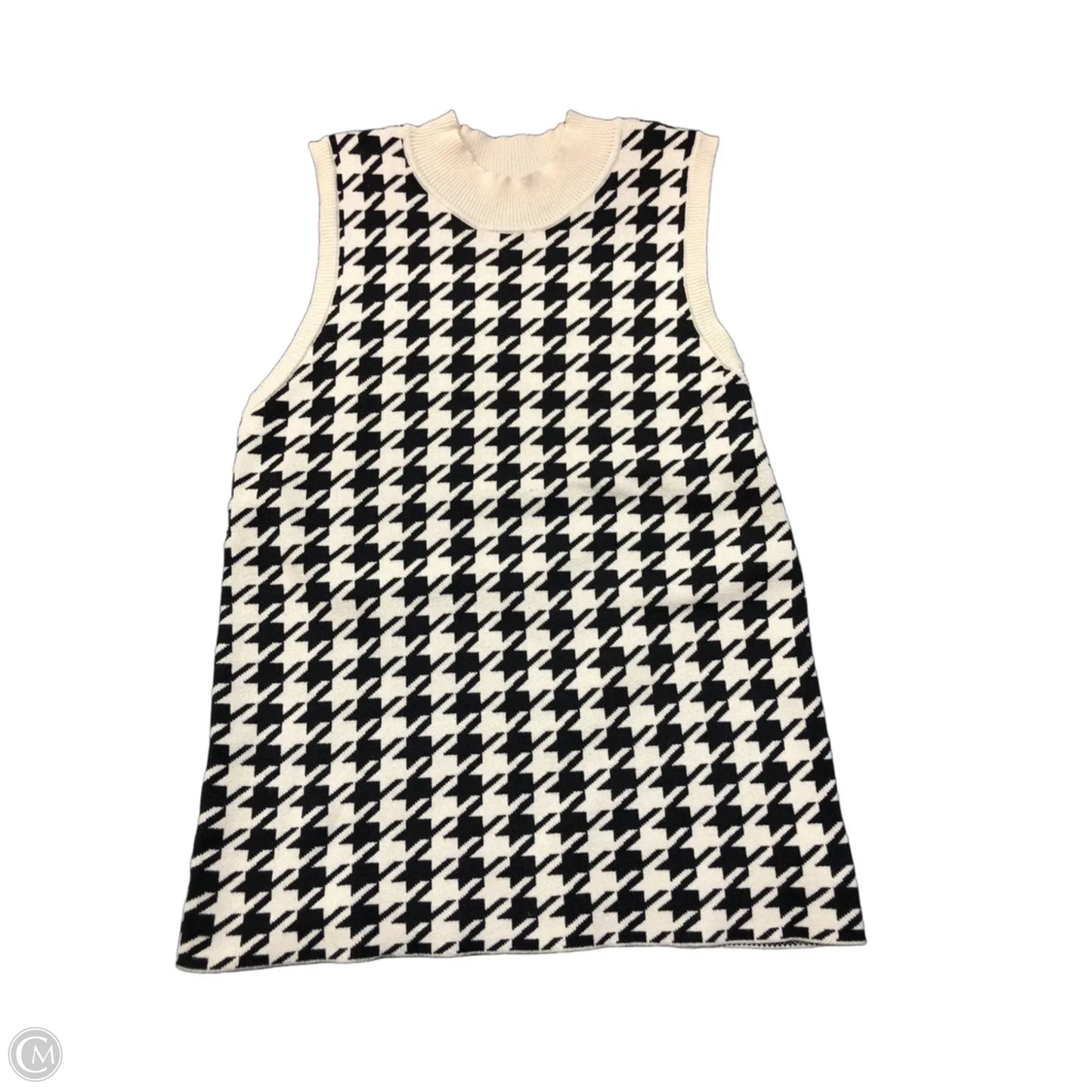 Sweater Short Sleeve By Loft In Black & White, Size: Xs
