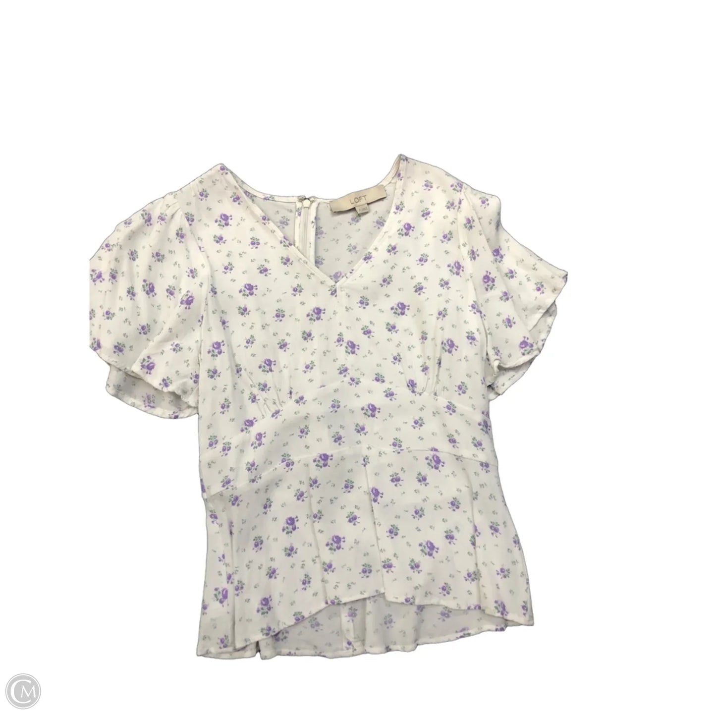 Top Short Sleeve By Loft In White, Size: 0
