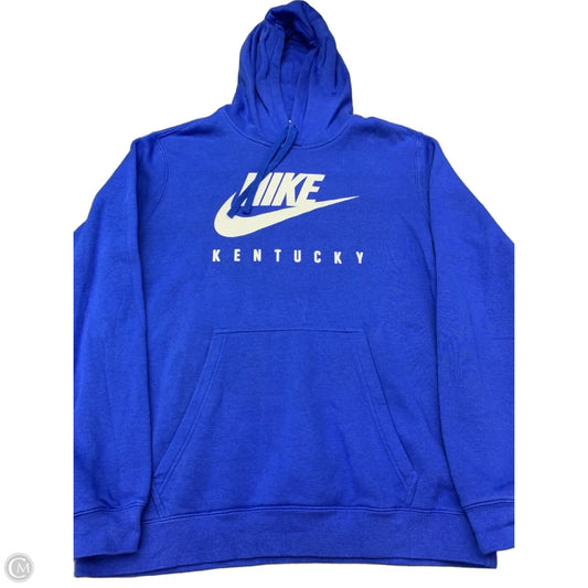 Sweatshirt Hoodie By Nike In Blue, Size: L