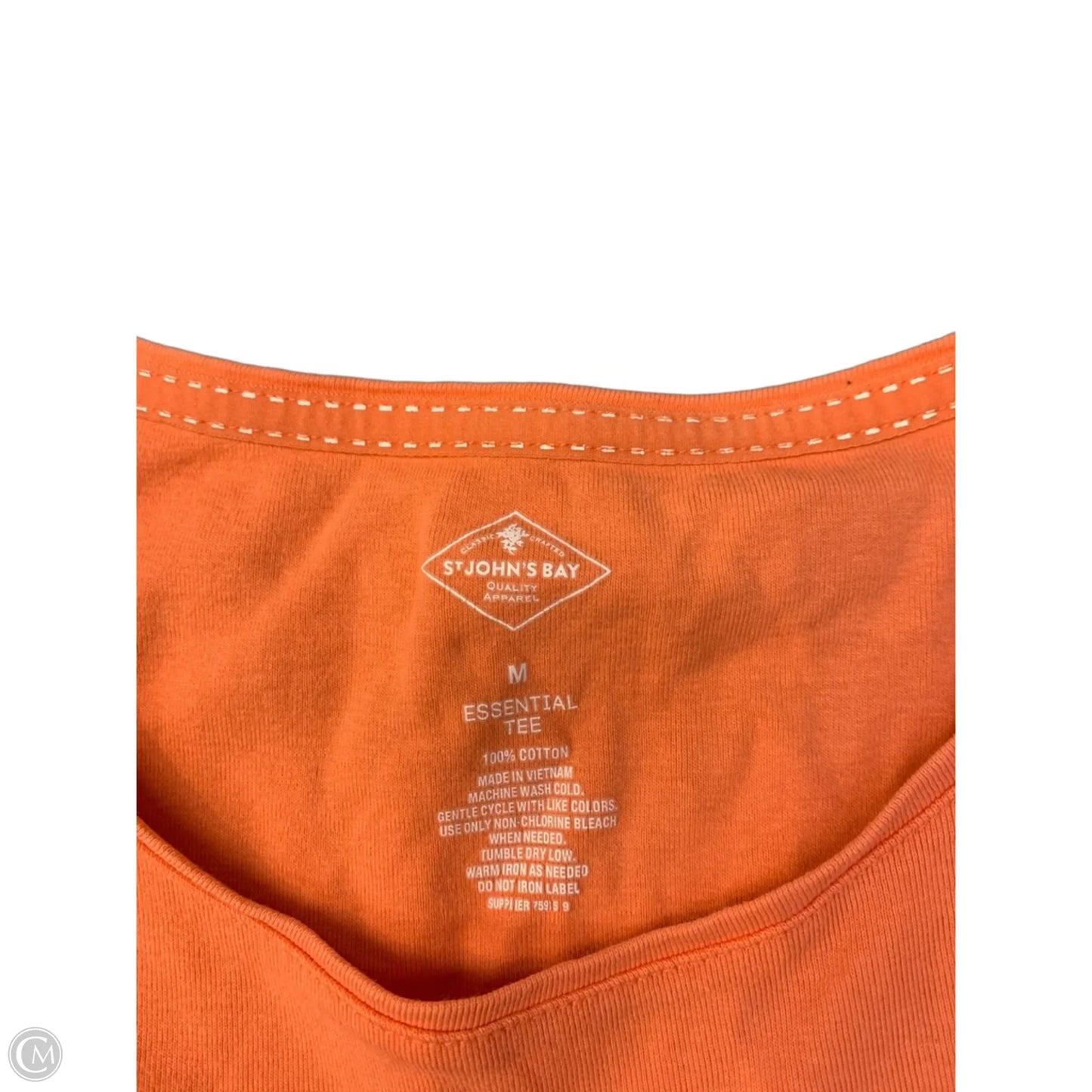 Top Short Sleeve Basic By St Johns Bay In Orange, Size: M
