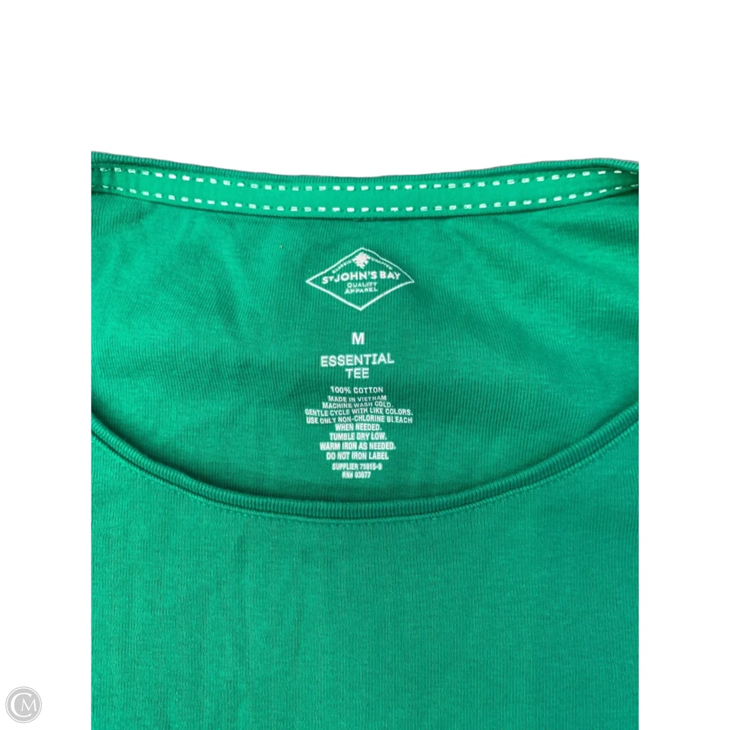 Top Short Sleeve Basic By St Johns Bay In Green, Size: M