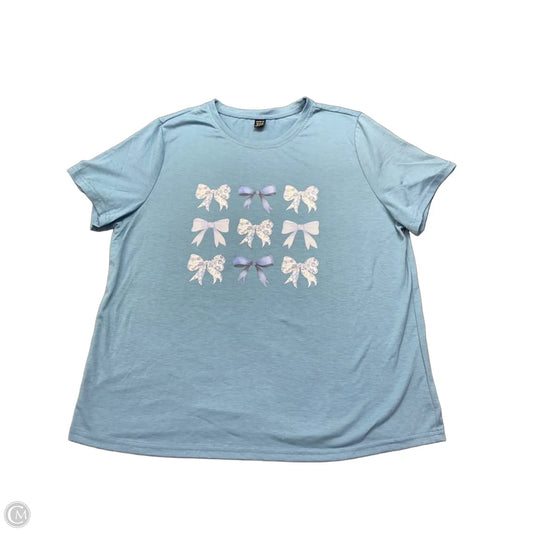 Top Short Sleeve Basic By Shein In Blue, Size: Xl