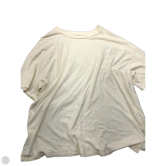 Top Short Sleeve Basic By American Eagle In Cream, Size: Xxl