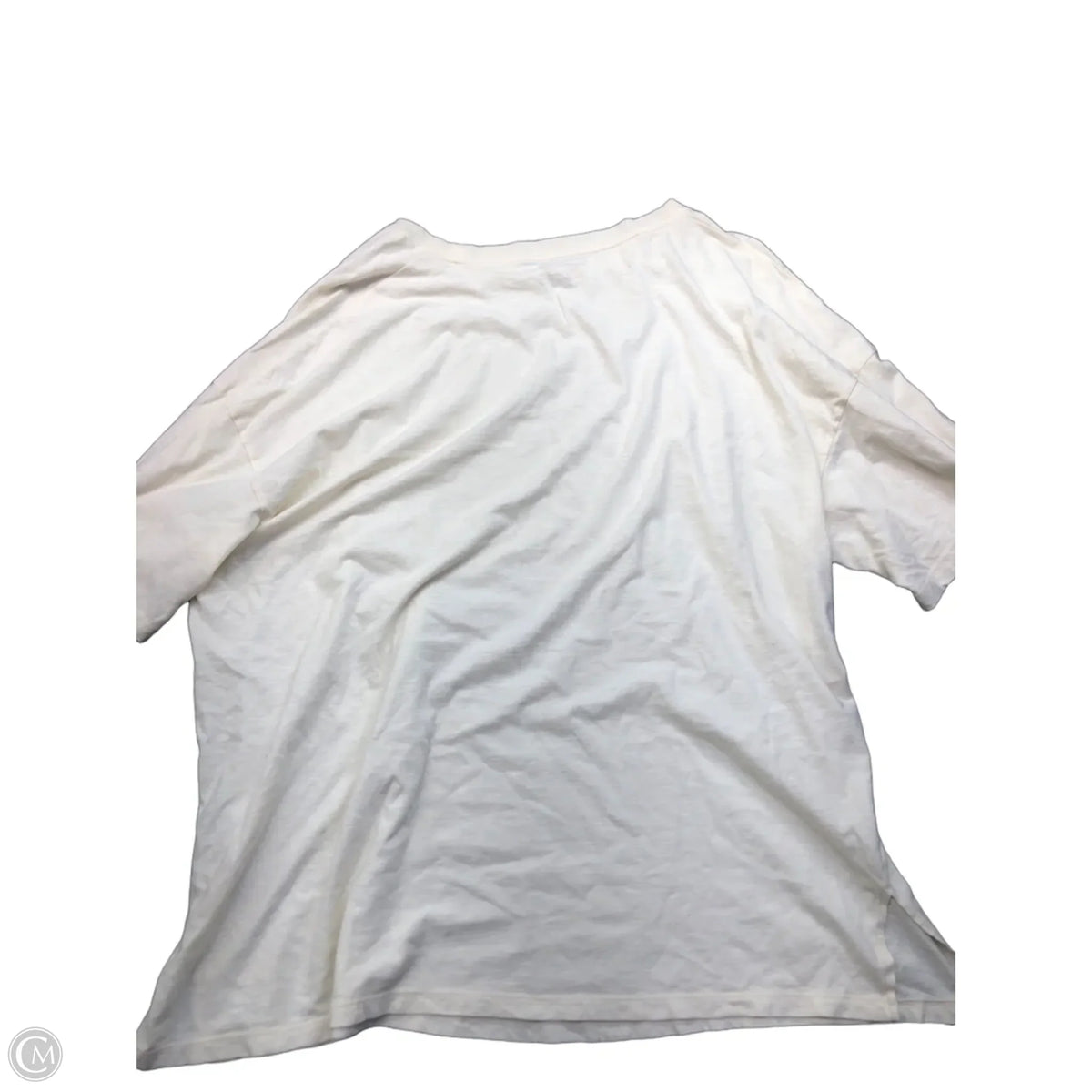 Top Short Sleeve Basic By American Eagle In Cream, Size: Xxl