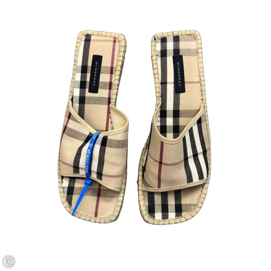 Sandals Luxury Designer By Burberry In Tan, Size: 8